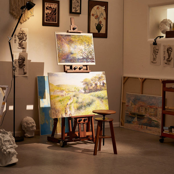 MEEDEN Estudio Versátil Caballete para Artistas con Marco en H - Nogal -W14