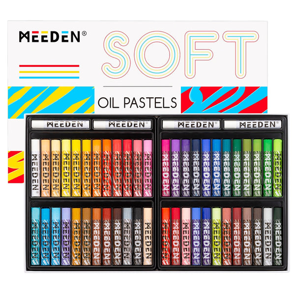MEEDEN Set mit weichen Ölpastellkreiden, 48 Farben + 4 Bonus-Weißtöne