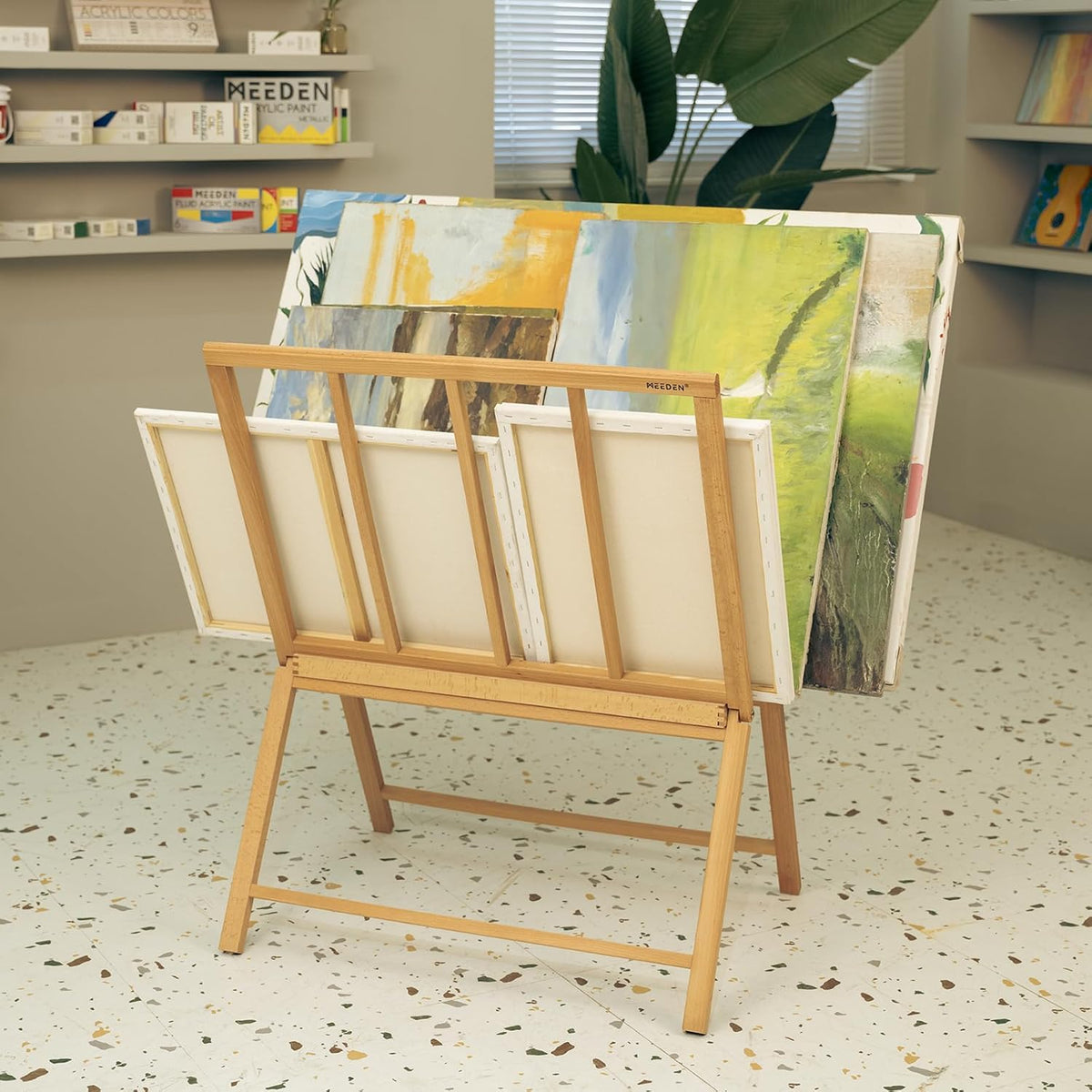 MEEDEN Folding Large Print Rack-Natural Wood-Large