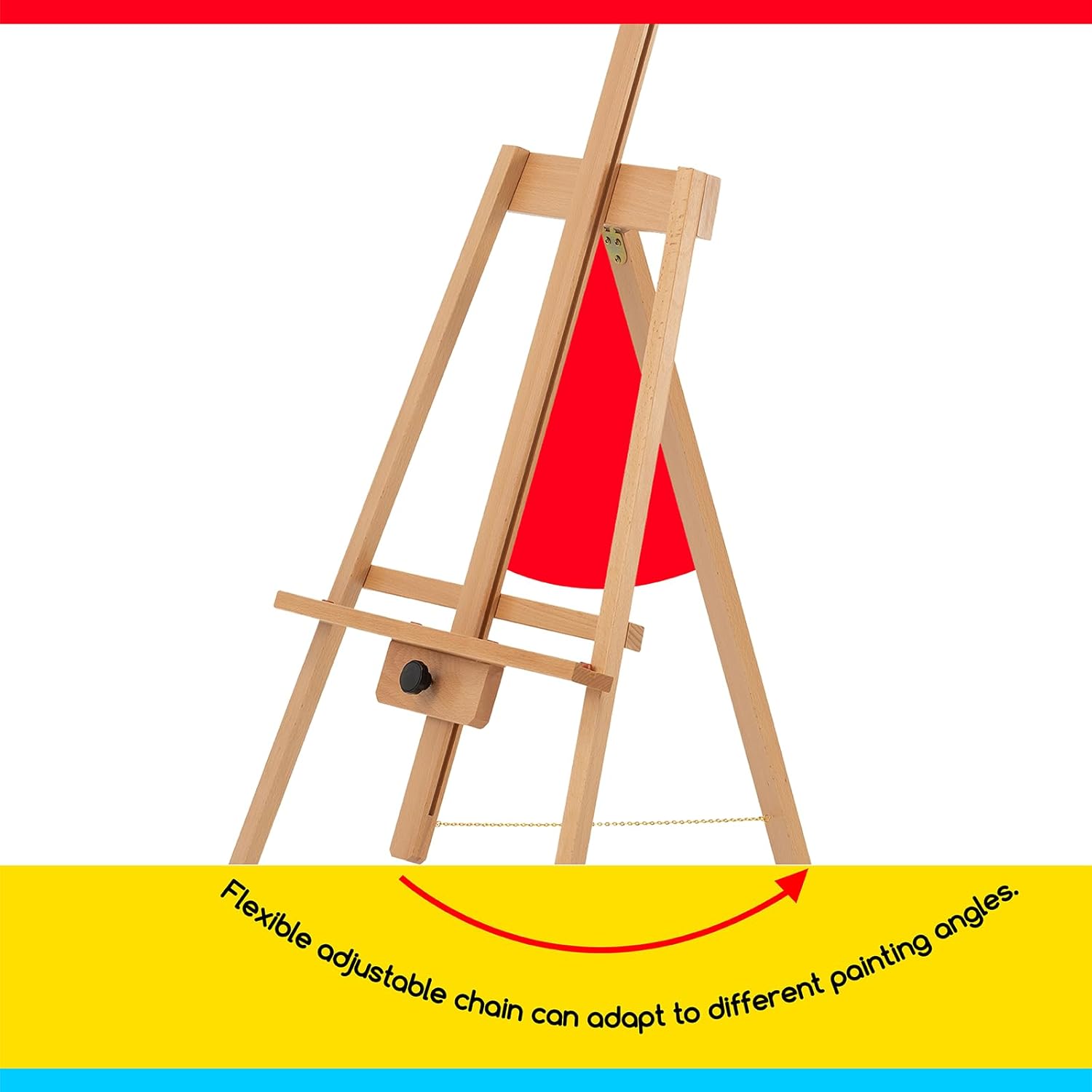 MEEDEN A-Frame Tripod Wooden Easel Stand-Natural-W09