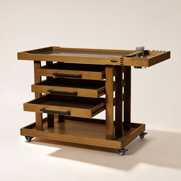 MEEDEN Extra Large Wooden Art Supply Storage Cart:Walnut