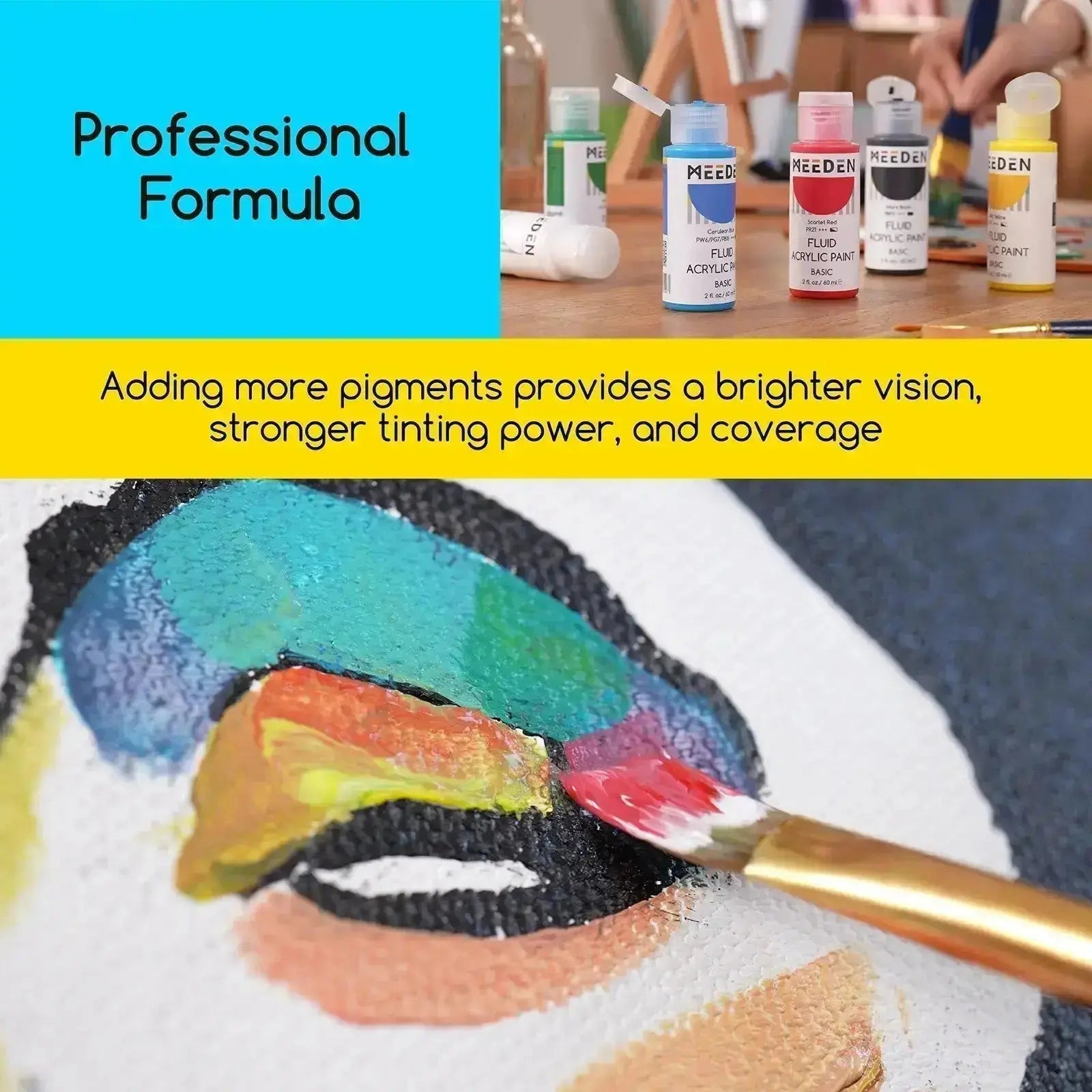 MEEDEN Fluid Acrylic Paint Set, 6x2 oz/60 ml - MEEDEN ARTPaint