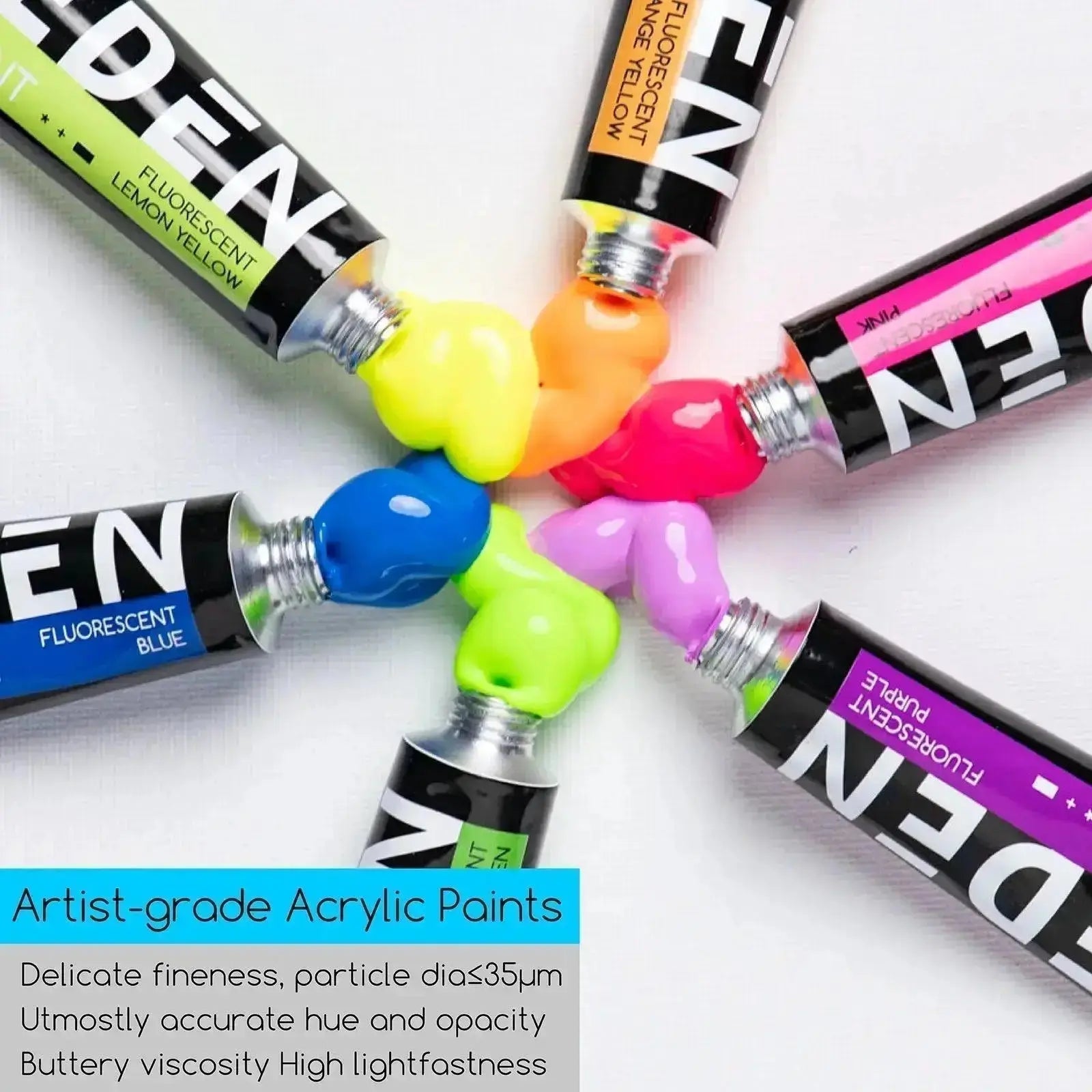 MEEDEN Acrylic Paint, Fluorescent Color, 6x0.74oz/22 ml - MEEDEN ARTPaint