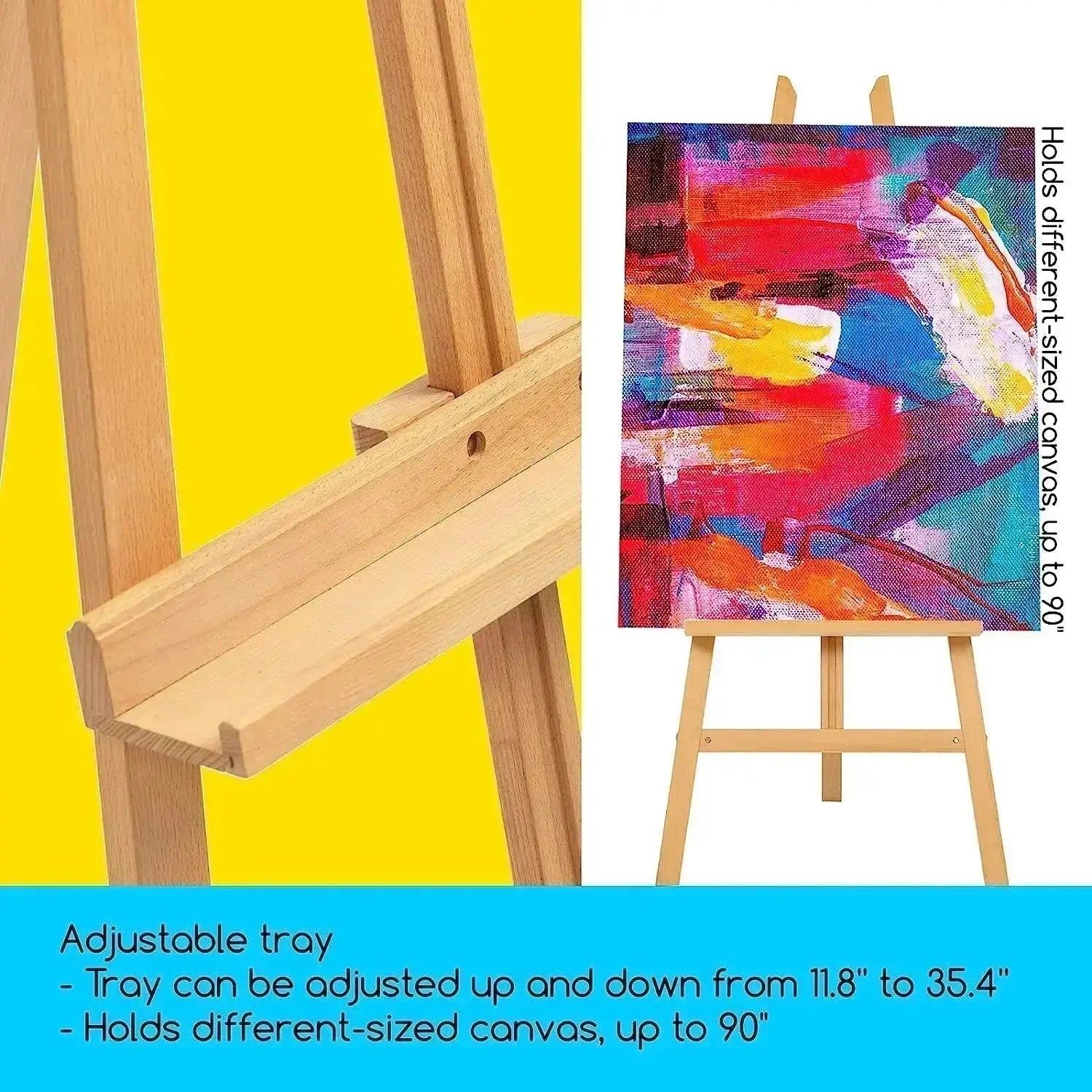 MEEDEN Large Adjustable Artist Wooden Easel, 59" Height-W08/ES-6033 - MEEDEN ARTEasel