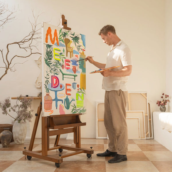 MEEDEN Cavalletto da Artista a Cornice H Ingrandito e Resistente - W11 Pro Noce