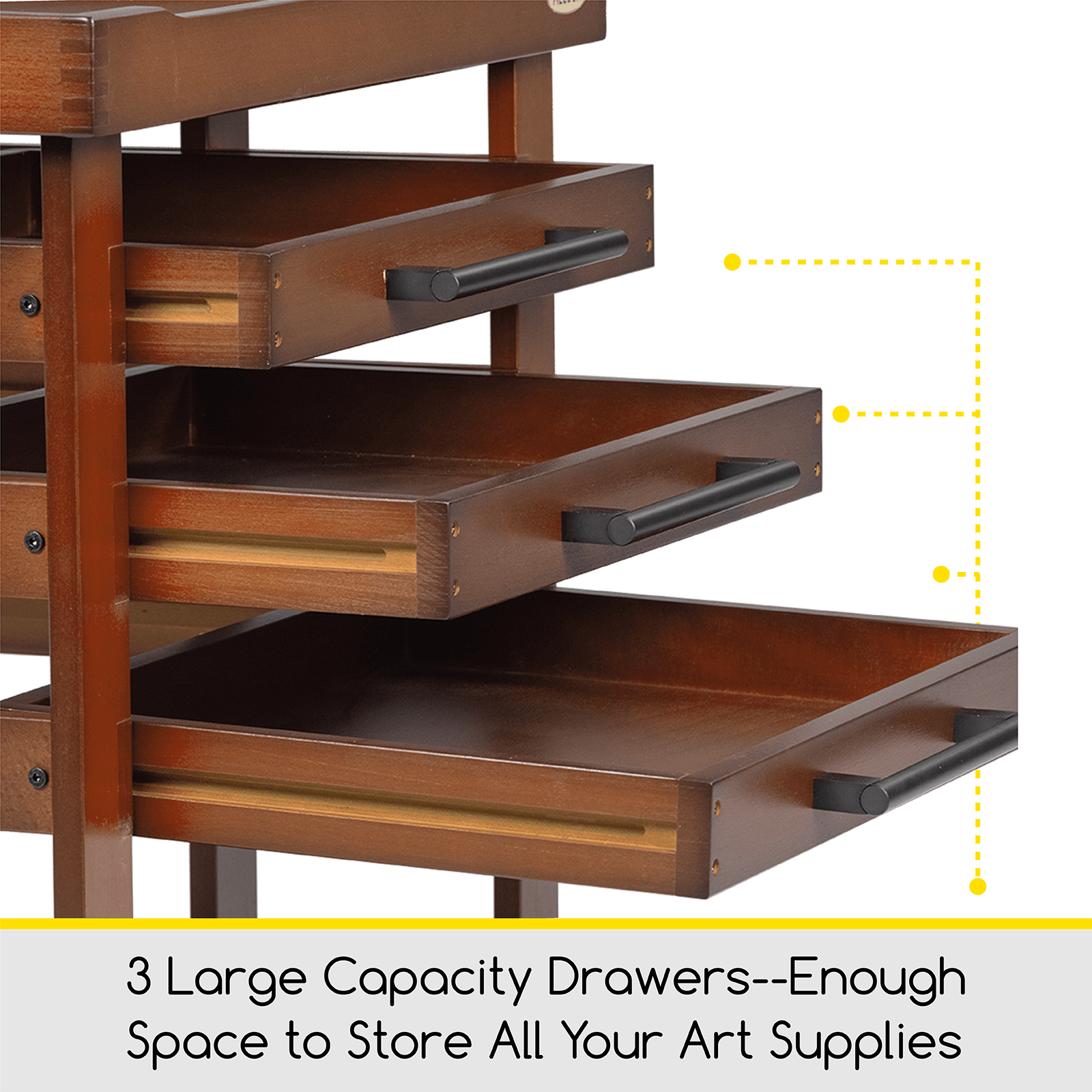 MEEDEN Deluxe Artist Supplies Storage Cart, 5-Tier Taboret-Walnut-W13H