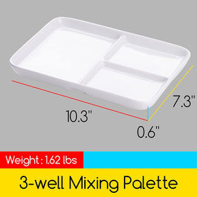 MEEDEN Paleta de Cerâmica com 3 Poços, 25,4 cm × 17,8 cm