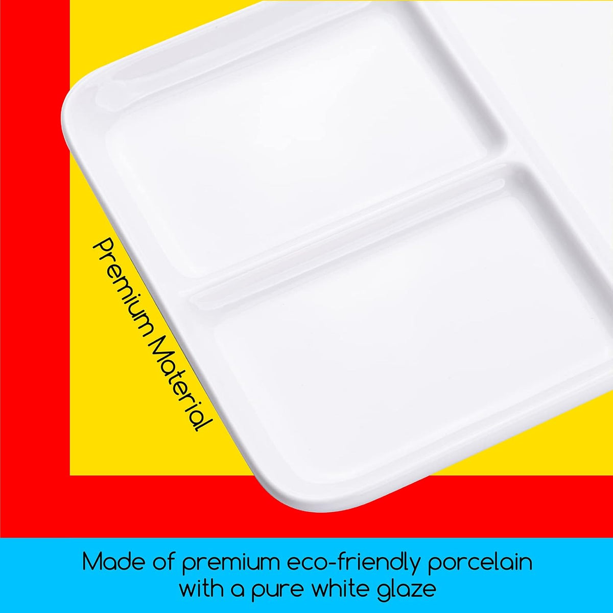 MEEDEN 3-Well Ceramic Palette, 10'' × 7''