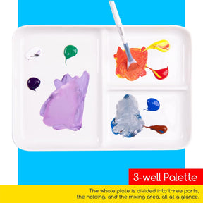 MEEDEN Paleta de Cerâmica com 3 Poços, 25,4 cm × 17,8 cm