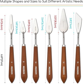 MEEDEN Artist Palette Knife Set:6 Piece Stainless Steel Art Scraper Palette Knife