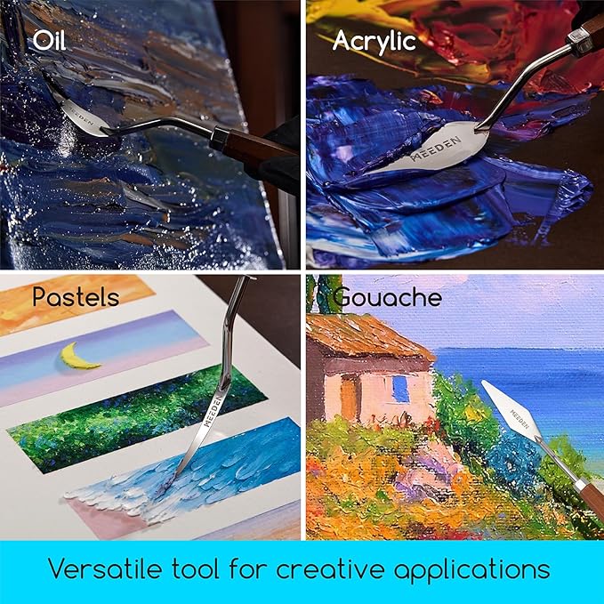 MEEDEN Artist Palette Knife Set:6 Piece Stainless Steel Art Scraper Palette Knife