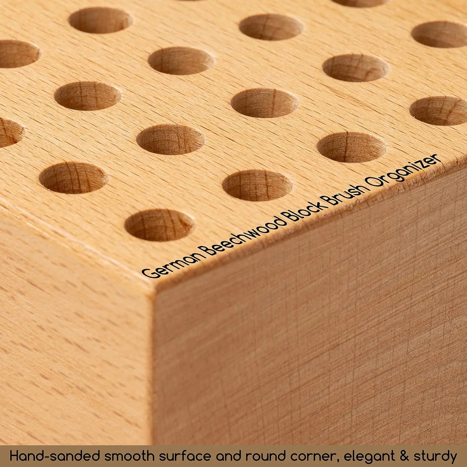 MEEDEN 2 Pack Beech Wood Pencil and Brush Holder:36 Holes
