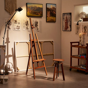 MEEDEN Solid Adjustable A-Frame Painting Beechwood  Art Easel-Walnut-W01D