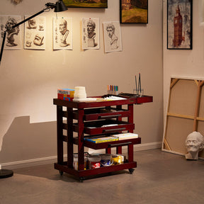 MEEDEN Deluxe Artist Storage Cart, 5-lags Taboret-Kirsebær Valnød-W13H