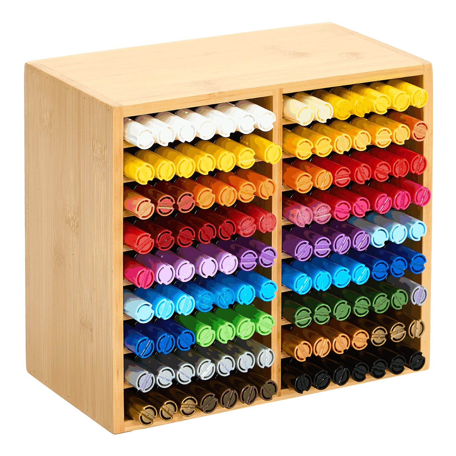 MEEDEN Rotating Bamboo 18 Compartments Marker Holder Organizer