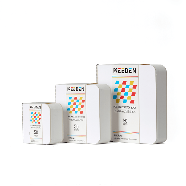 MEEDEN Mini Sketchbook Set: 3 Sizes, 190gsm Drawing Paper, 150 Pages