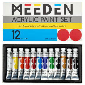 MEEDEN Akrylfarvesæt, 12 rør, 12 ml/0,41 oz