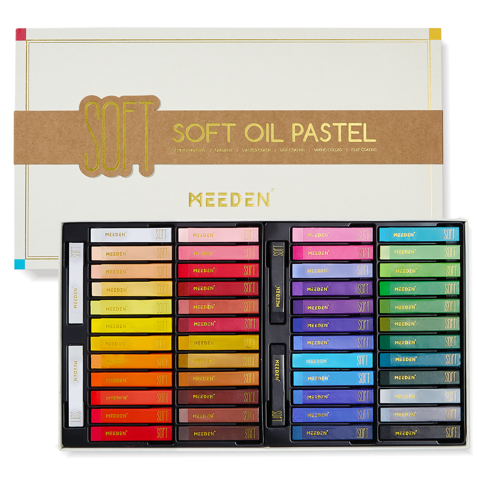 MEEDEN 48 Colors Square Oil Pastels Set for Artists