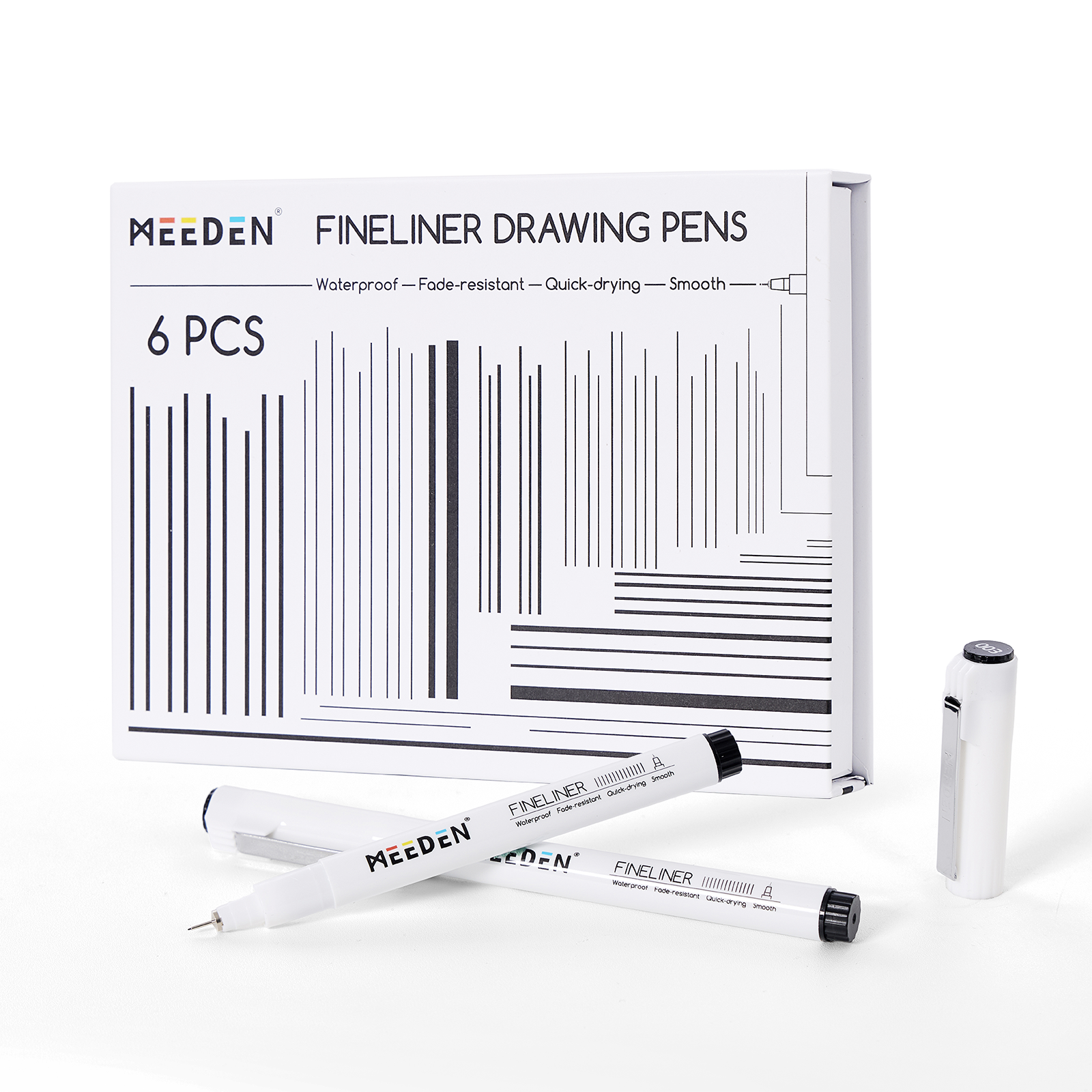 MEEDEN Micro Fineliner Drawing Pens: Fine Liner Pen 6 Pack, 0.6mm