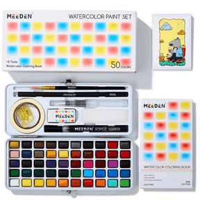 MEEDEN Travel Watercolor Paint Set , 50 Colors