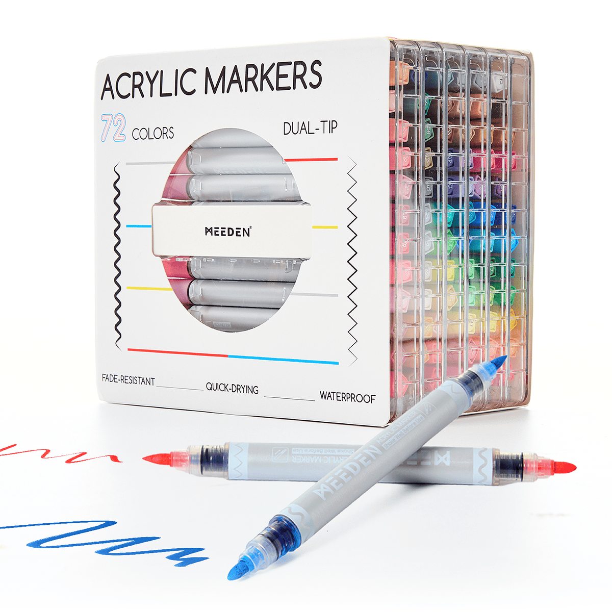 MEEDEN Dual Tip Acrylic Paint Markers, 72 Colors