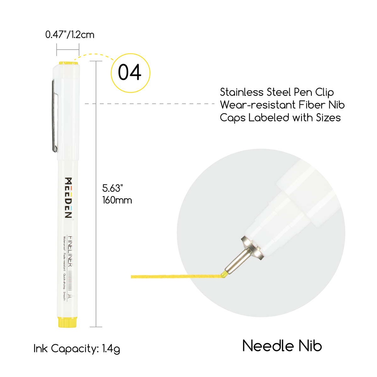MEEDEN Micro Fineliner Drawing Pens: 12-Color Fine Liner Pen Set, 0.4mm