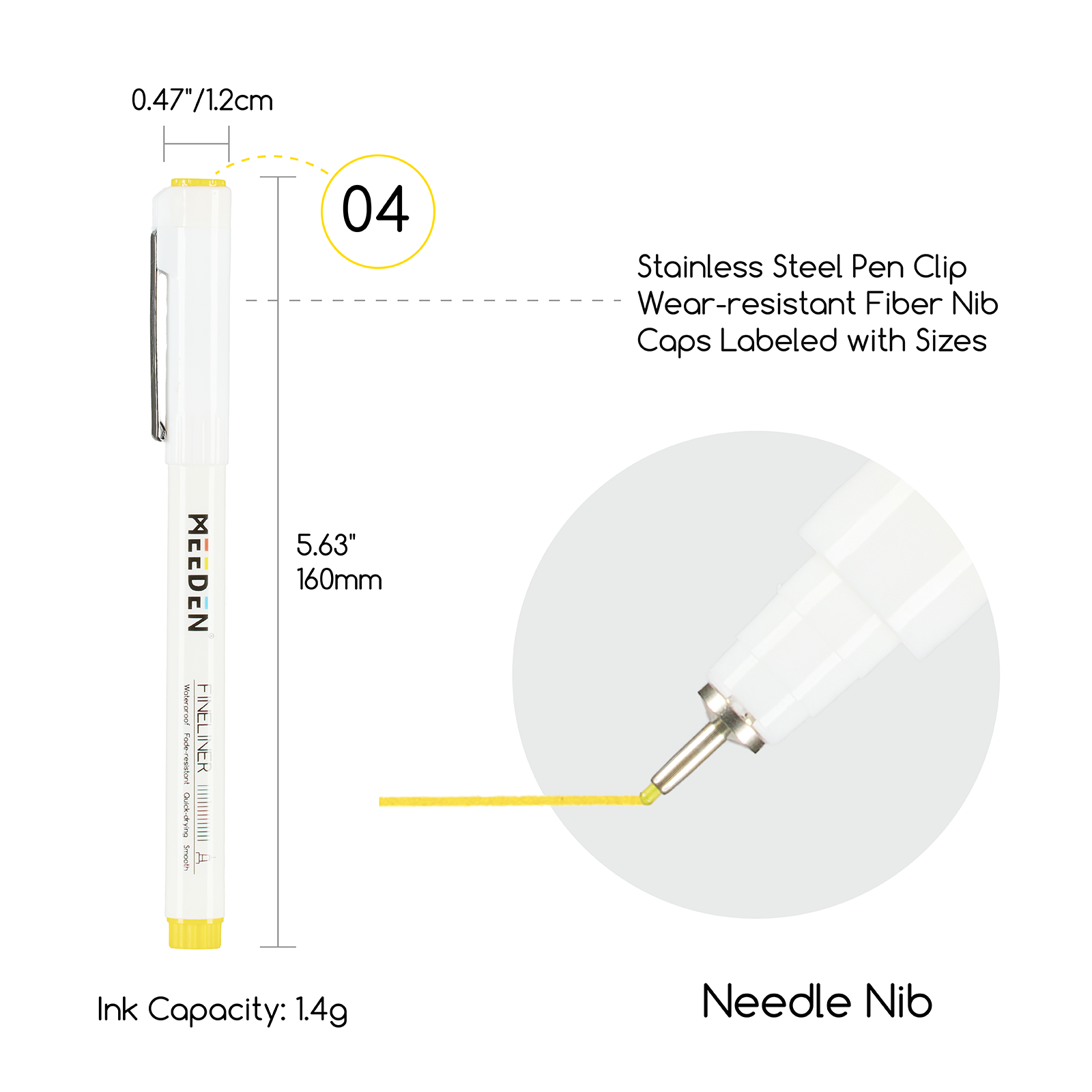 MEEDEN Micro Fineliner Drawing Pens: 12-Color Fine Liner Pen Set, 0.4mm