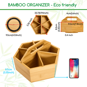 MEEDEN Bamboo Rotating Art Supply Organizer