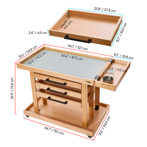 MEEDEN Extra Large Wooden Art Supply Storage Cart