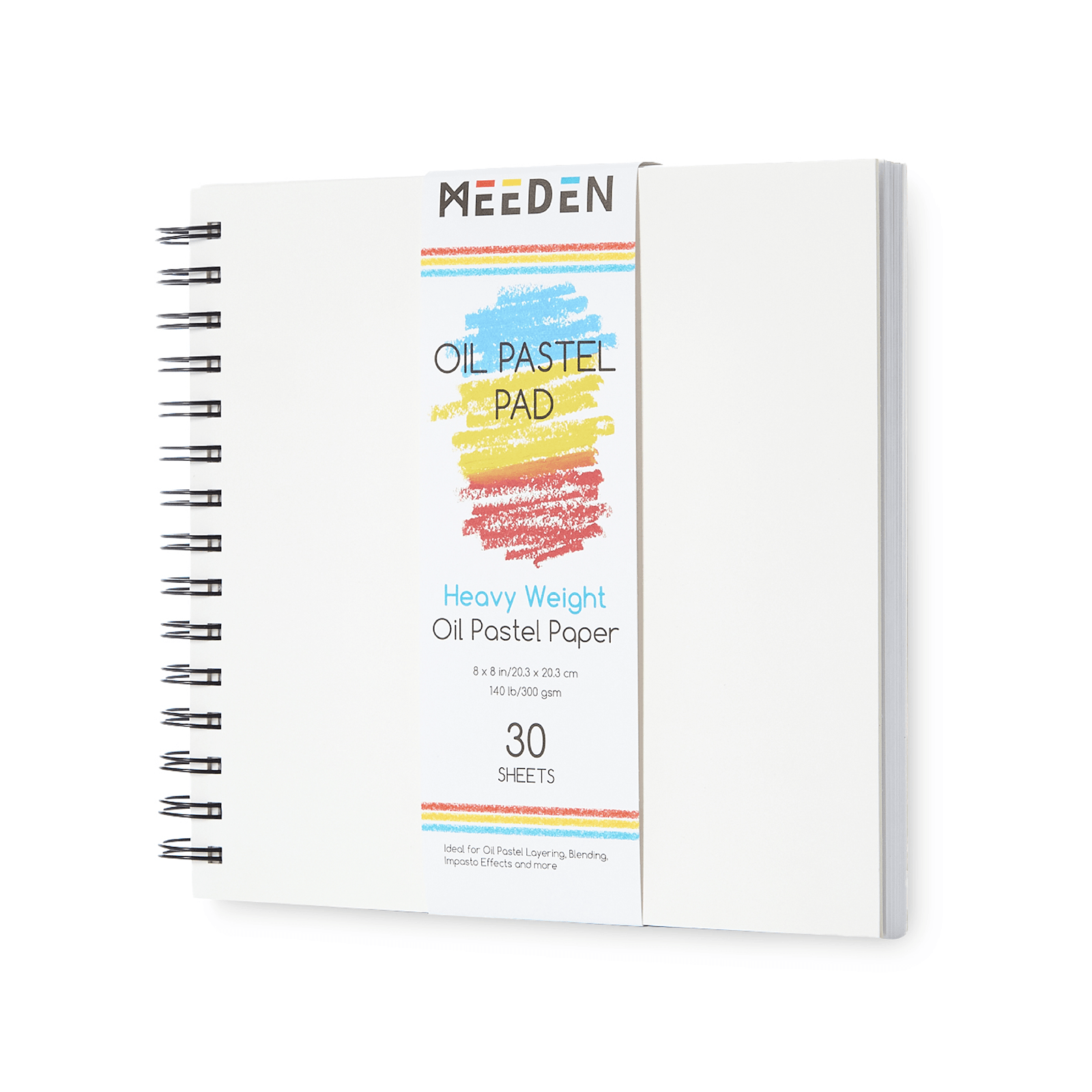 MEEDEN 8"x 8" Oil Pastel Paper Pad: 140lb/300gsm