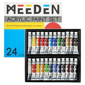 MEEDEN Akrylfarvesæt, 24 rør, 12 ml/0,41 oz