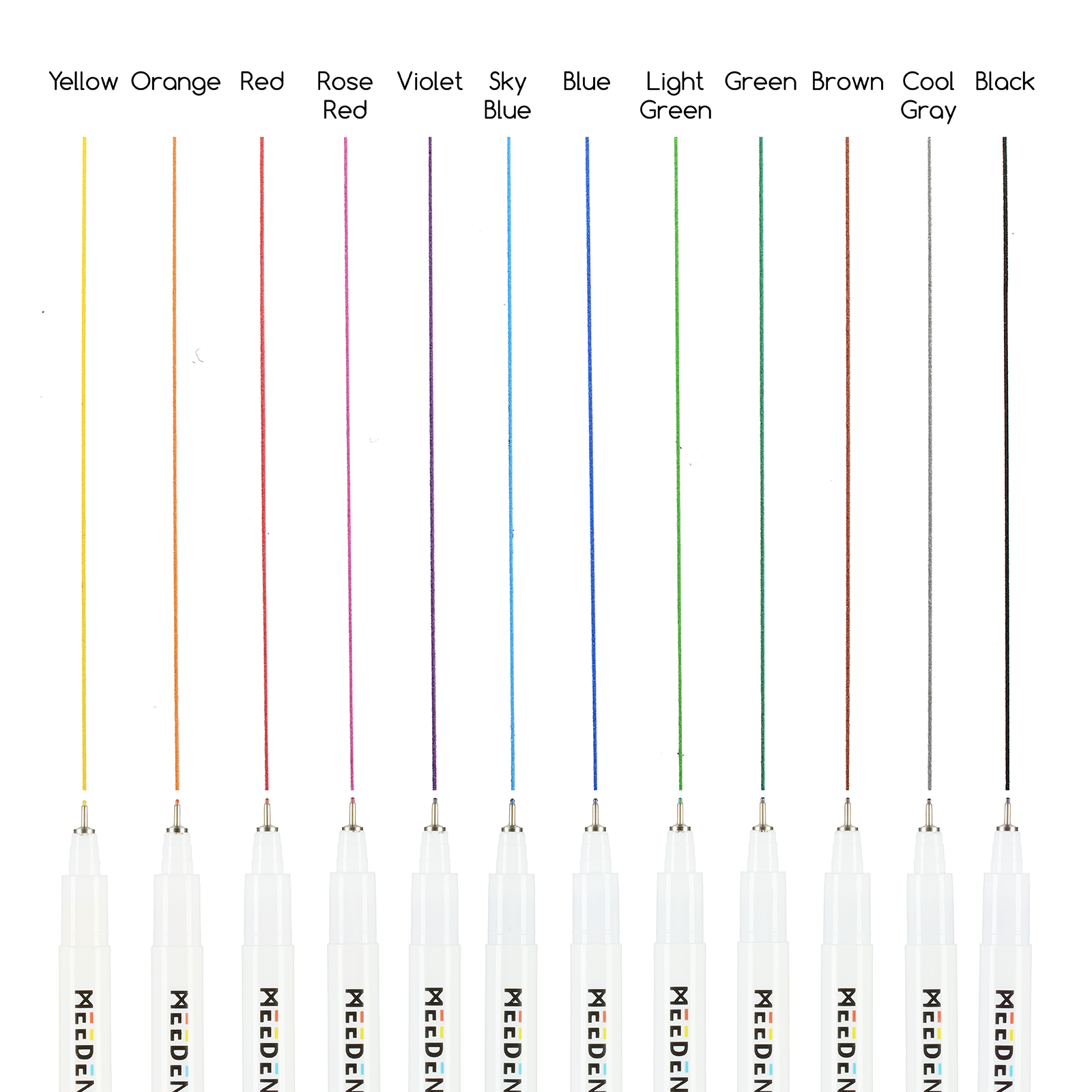 MEEDEN Micro Fineliner Drawing Pens: 12-Color Fine Liner Pen Set, 0.4mm