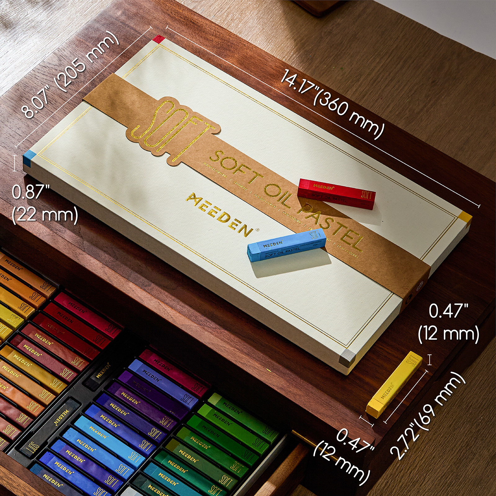 MEEDEN 48-Color Artist Soft Oil Pastel