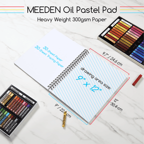 MEEDEN 9"x 12" Oil Pastel Paper Pad: 140lb/300gsm