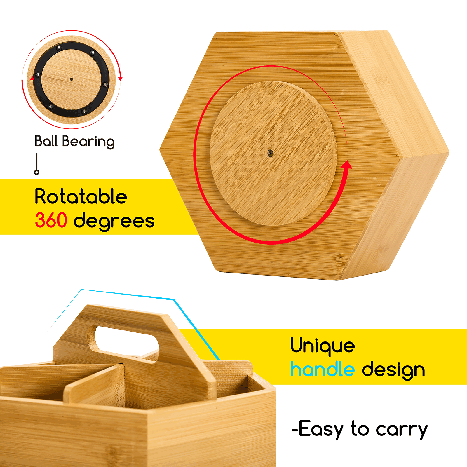 MEEDEN Bamboo Rotating Art Supply Organizer