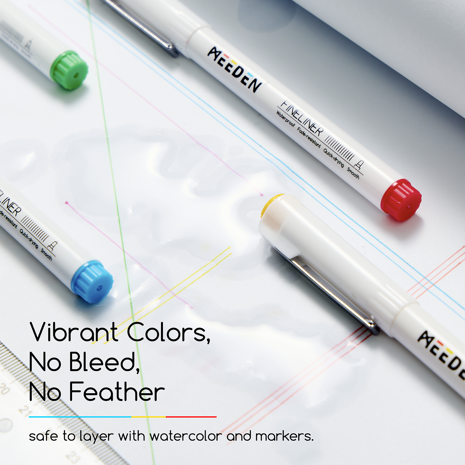 MEEDEN Micro Fineliner Drawing Pens: 12-Color Fine Liner Pen Set, 0.4mm