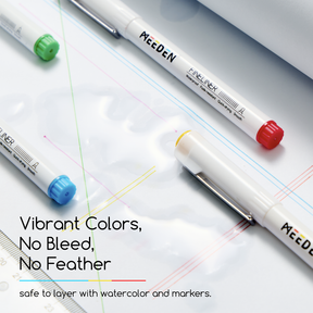 MEEDEN Micro Fineliner Drawing Pens: 12-Color Fine Liner Pen Set, 0.4mm