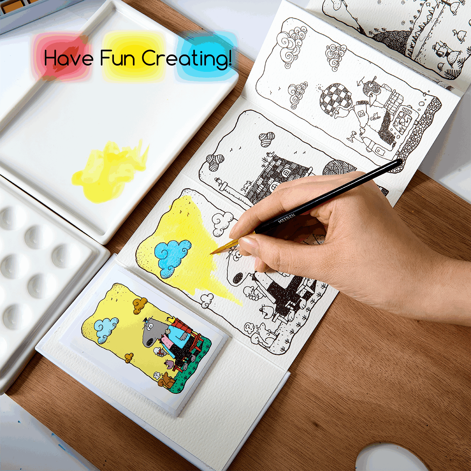 MEEDEN Travel Watercolor Paint Set , 50 Colors