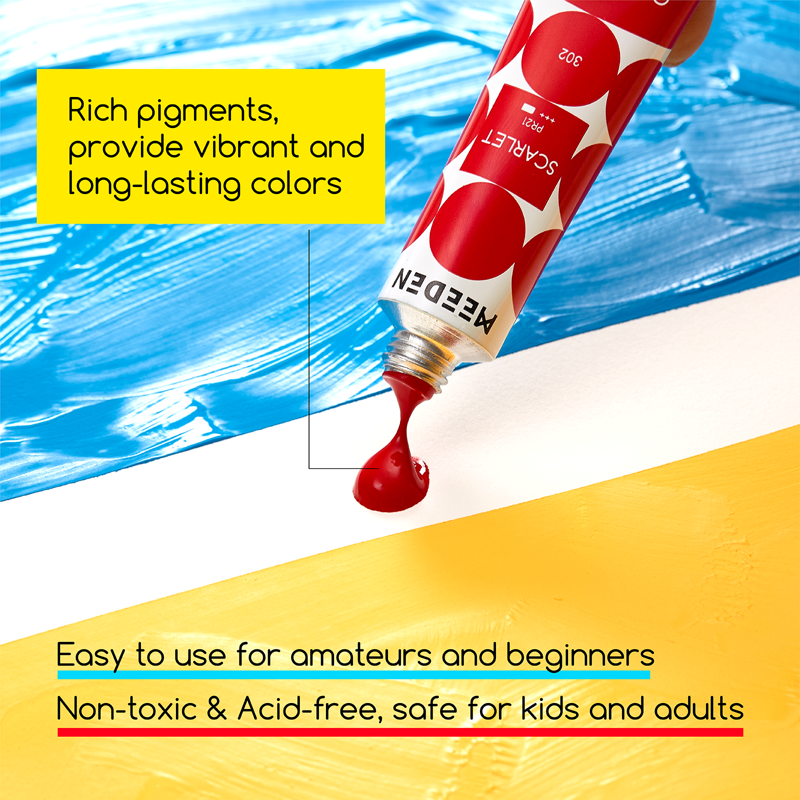 MEEDEN Gouache Paint Set, 12 Tubes, 12 ml / 0.4oz