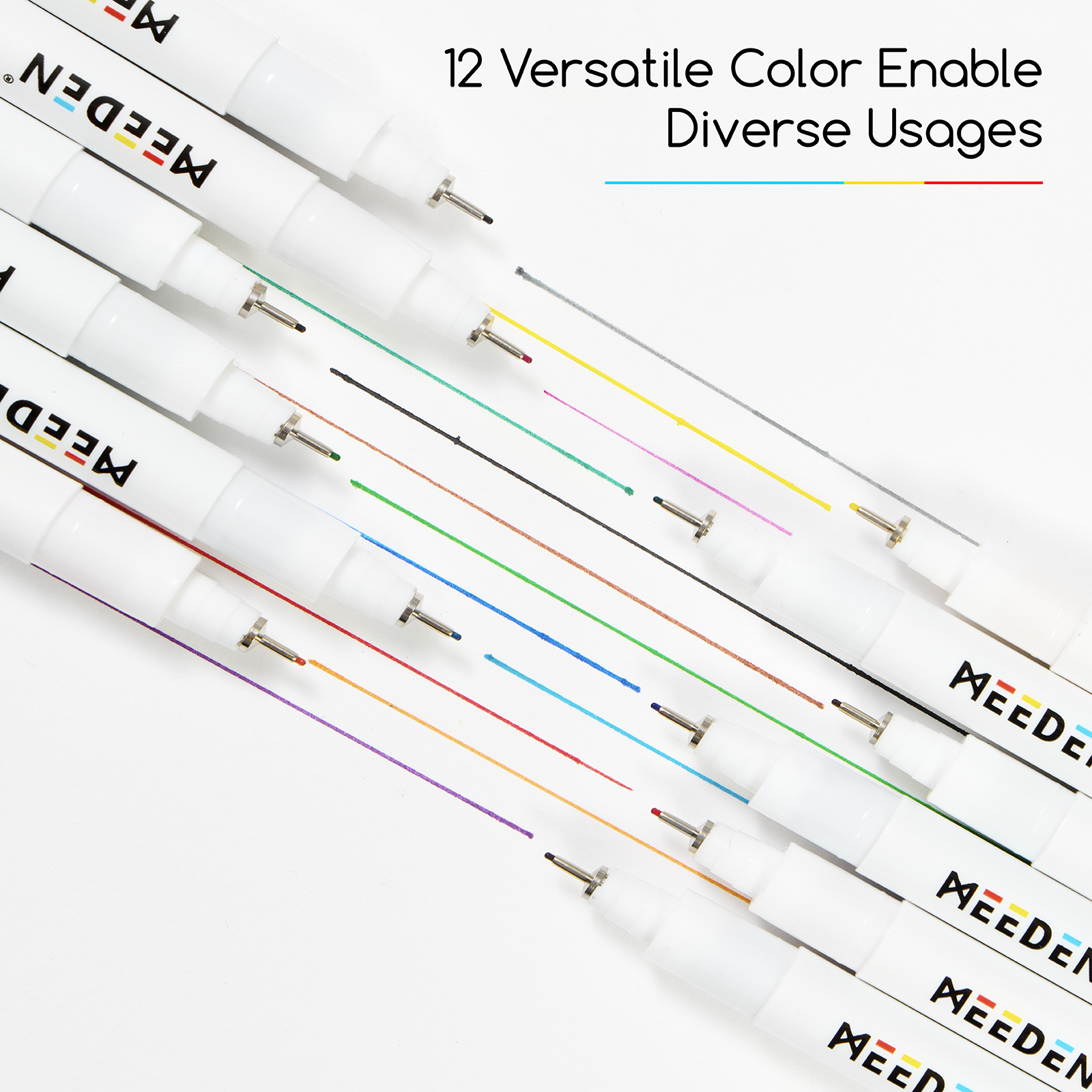 MEEDEN Micro Fineliner Drawing Pens: 12-Color Fine Liner Pen Set, 0.4mm
