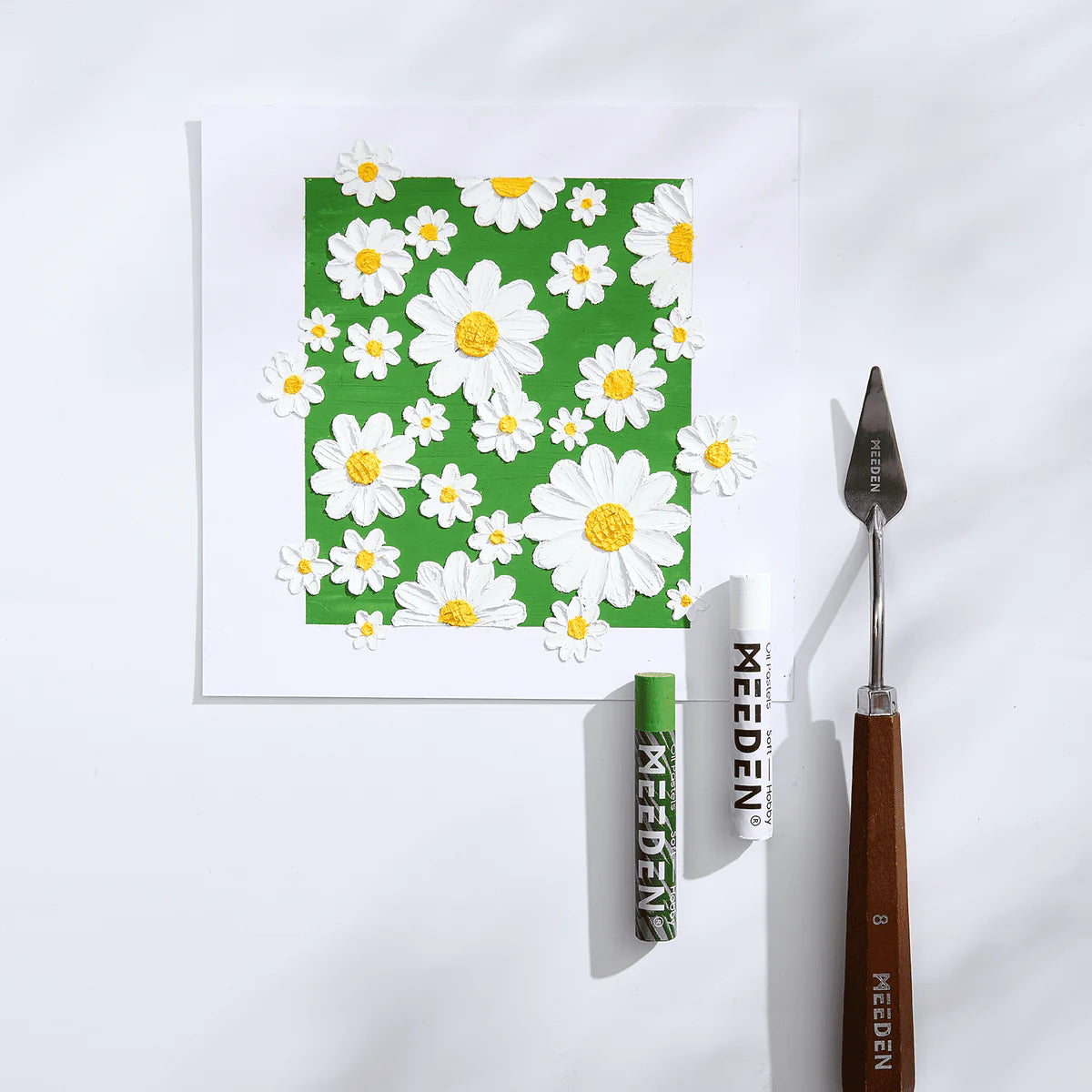 MEEDEN Soft White Oil Pastels: 6 Pcs