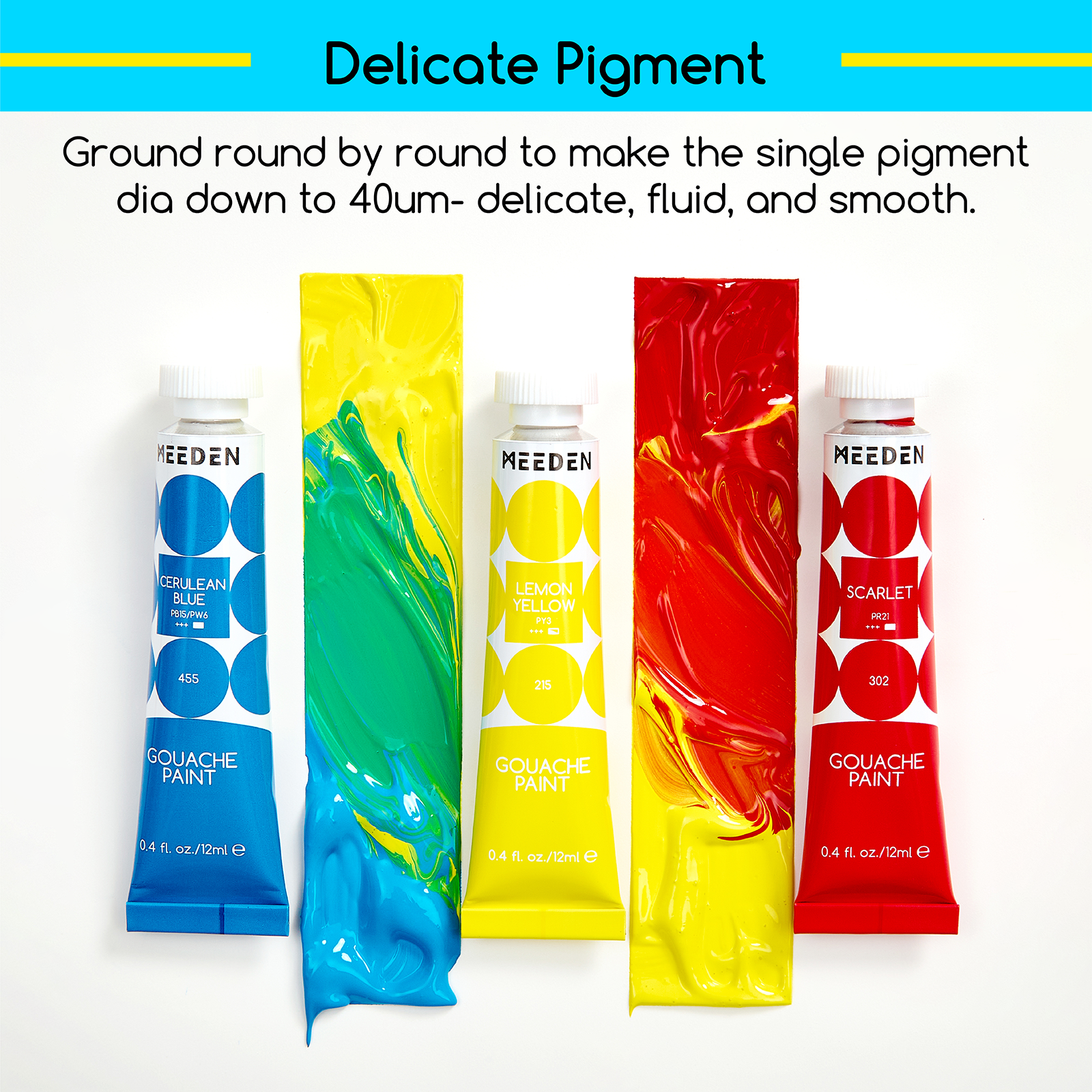 MEEDEN Set di Colori Gouache, 12 Tubi, 12 ml/0.4 oz