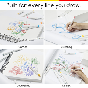 MEEDEN Micro Fineliner Drawing Pens: 12-Color Fine Liner Pen Set, 0.4mm