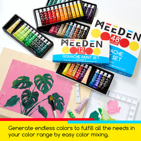 MEEDEN Gouache Paint Set, 48 Tubes, 12 ml / 0.4oz