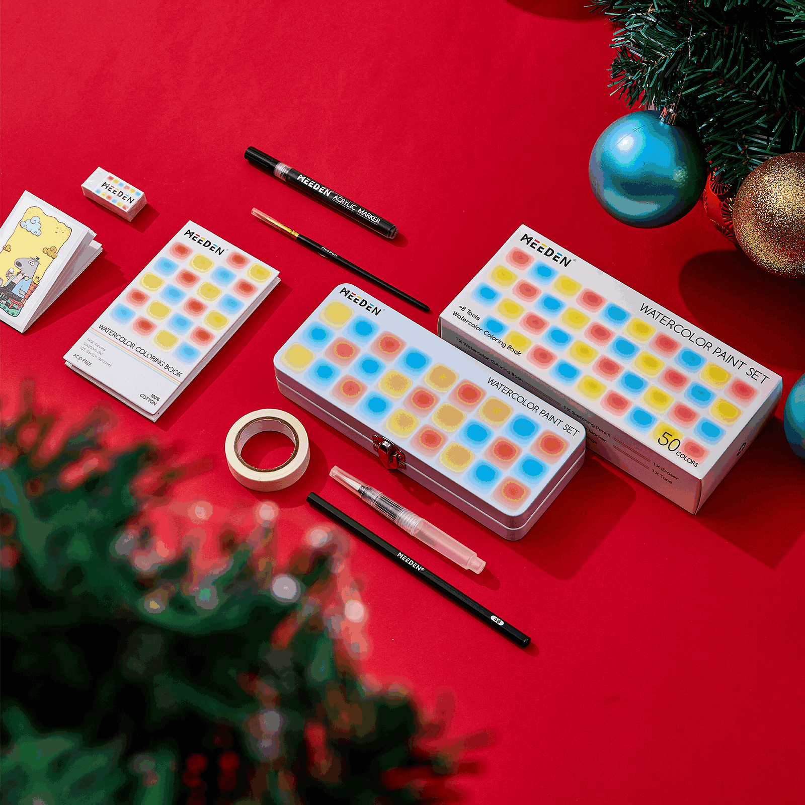 MEEDEN Travel Watercolor Paint Set , 50 Colors