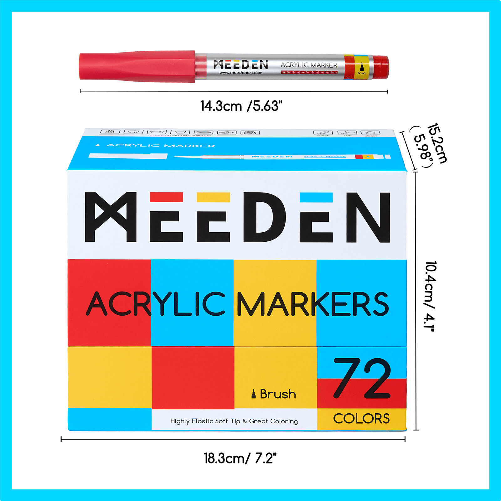 MEEDEN Soft Brush Tip Acrylic Paint Marker