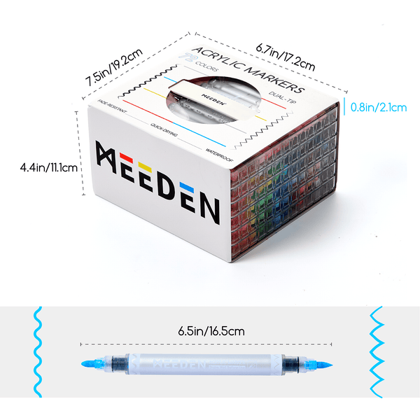 MEEDEN Dual Tip Acrylic Paint Markers, 72 Colors