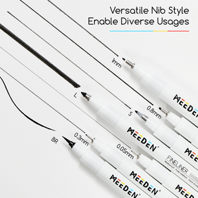 MEEDEN Micro Fineliner Drawing Pens: Fine Liner Pen 6 Pack, 0.6mm
