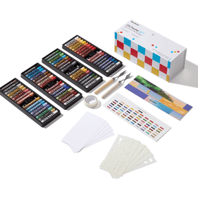 MEEDEN Soft Oil Pastel Set: 77-Piece Kit with 64 Colors, Paper & Art Tools