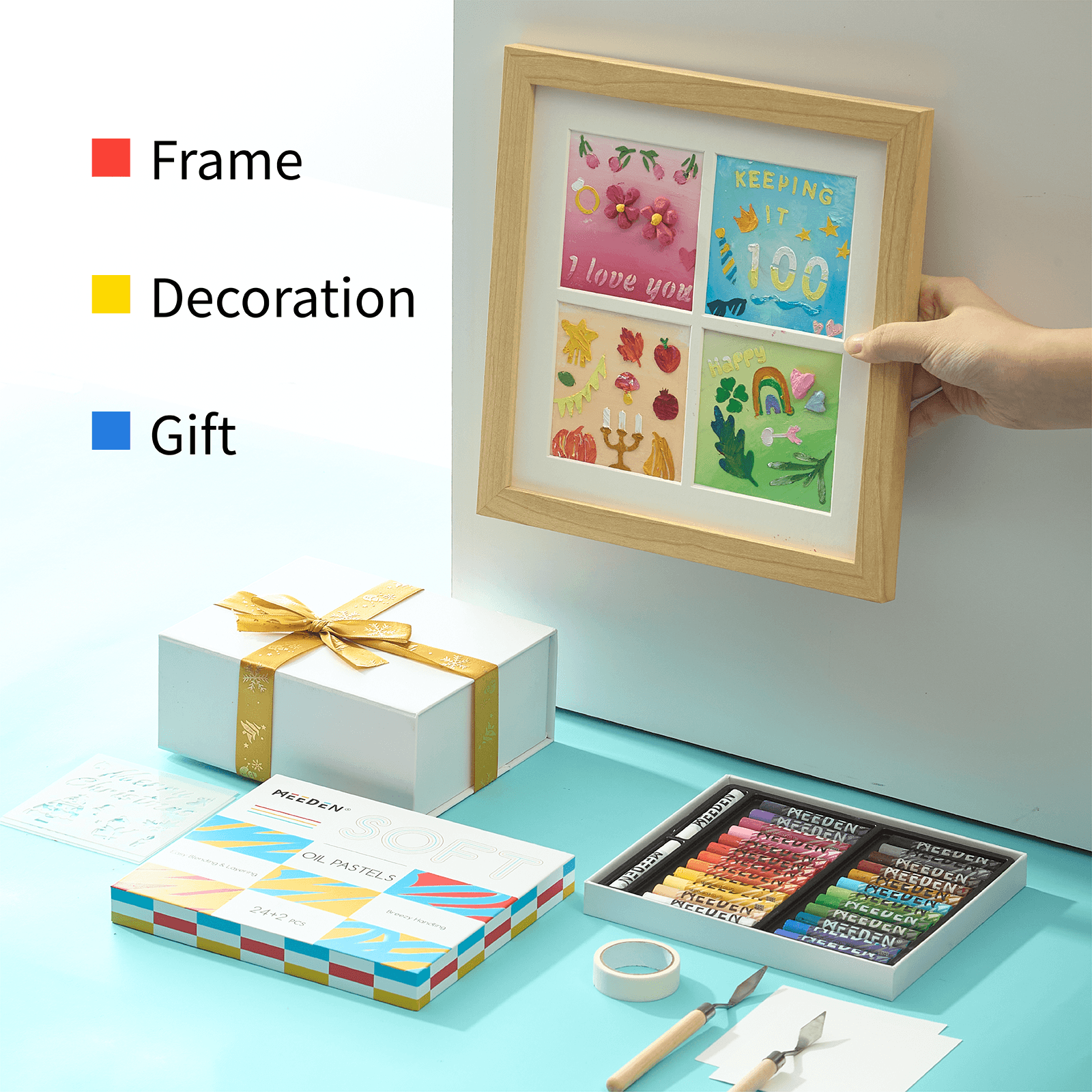 MEEDEN Soft Oil Pastel Art Kit, 90-Piece DIY Drawing Set